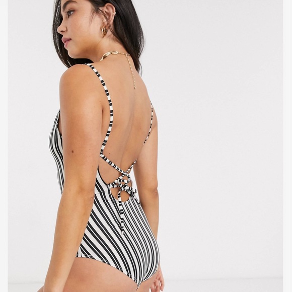 ASOS Stripe One Piece Swimsuit - Picture 3 of 11